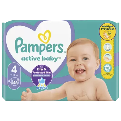 Подгузники для детей Памперс Актив Беби (Pampers Active Baby) размер 4 (9-14 кг) 46 шт — Фото 2
