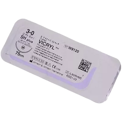 Вікрил 3/0 фіолетовий, колюча модифікована голка 26 мм, довжина 75 см — Фото 1