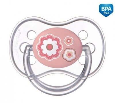 Пустушка Канпол (Canpol babies) 22/580 Newborn baby рожеві квіти силіконова симетрична з 0-6 місяців 1 шт — Фото 1