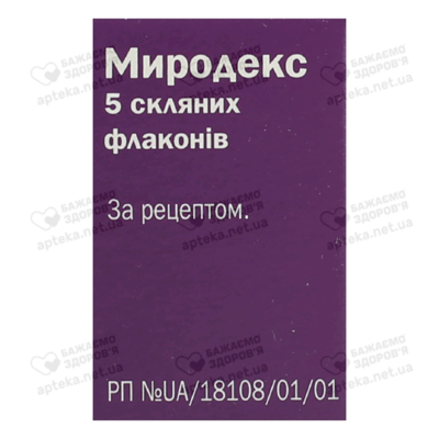 Миродекс концентрат для розчину для інфузій 100 мкг/мл флакон 2 мл №5 — Фото 3