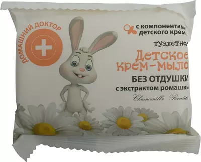 Мило-крем дитяче Домашній Доктор з екстрактом ромашки без віддушки 70 г — Фото 1
