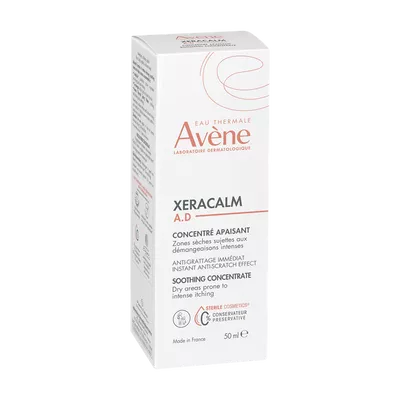 Авен (Avene) Ксеракальм AD концентрат успокаивающий для сухих участков кожи, склонных к зуду 50 мл — Фото 1