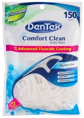 Флос-зубочистки ДенТек (DenTek) комфортне очищення 150 шт — Фото 1