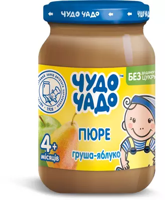Пюре фруктове Чудо-Чадо груша-яблуко без цукру з 4 місяців 170 г — Фото 1
