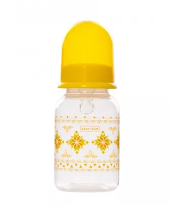 Пляшечка Бебі Тім (Baby Team) 1400 з силіконовою соскою з 0 місяців 125 мл — Фото 1