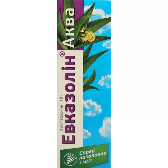 Евказолін Аква спрей назальний флакон 10 мл, Фармак АТ купити - ціна 109 грн. в Україні | Аптека «Бажаємо здоров
